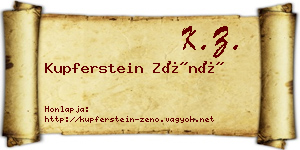 Kupferstein Zénó névjegykártya